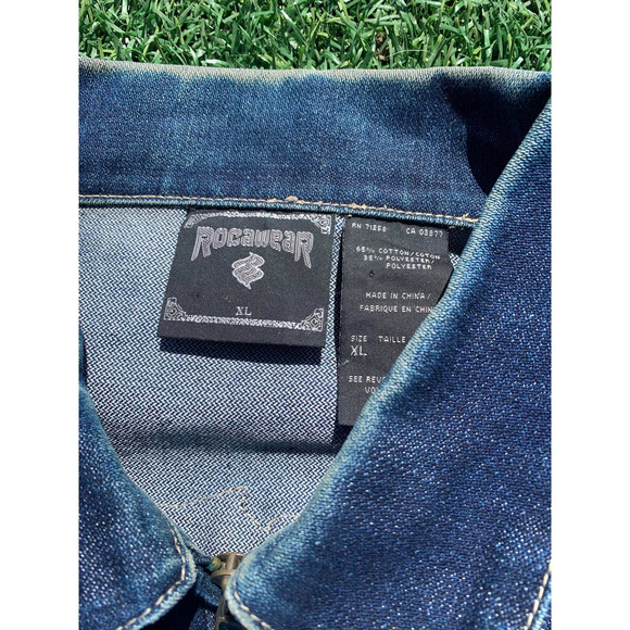 Vintage Rocawear Denim Blue Jacket Jay Z size XL Rare - Picture 5 of 8